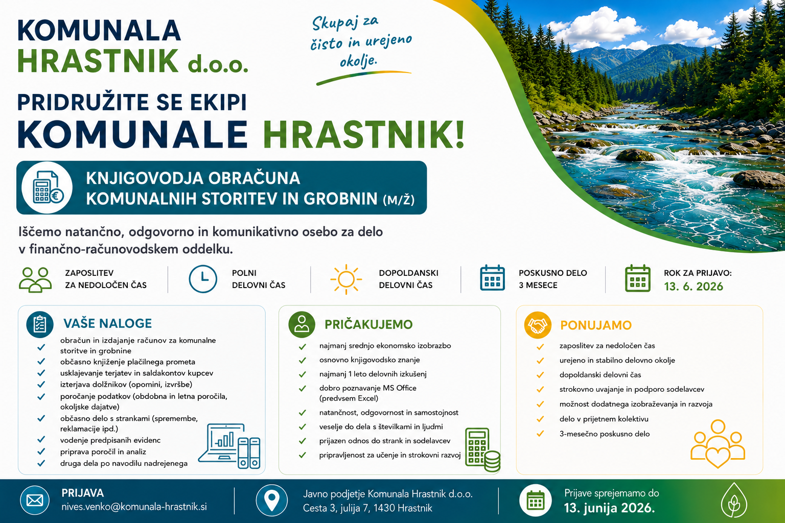 razpis knjigovodja 2026